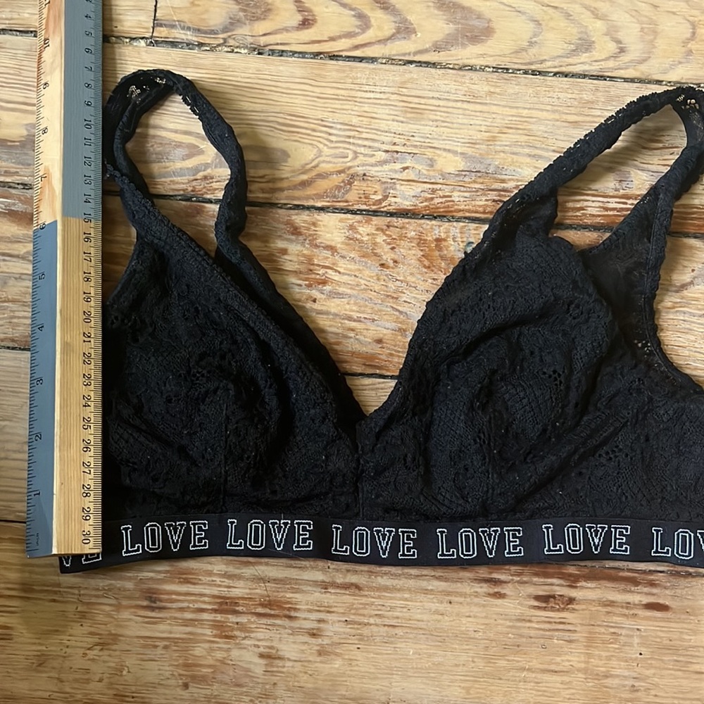 Black lacy bra